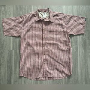 The North Face Men’s Large Red Plaid Check Short Sleeve Button Down Shirt